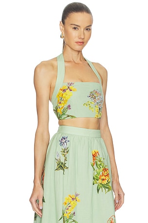 HEMANT AND NANDITA Crop Top in Mint