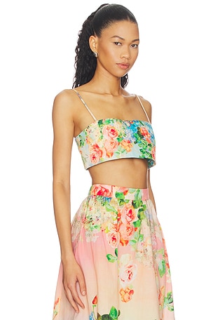 HEMANT AND NANDITA Bustier Top in Blush,Blue