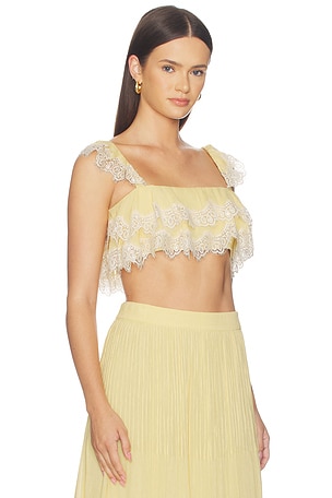 HEMANT AND NANDITA Ruffle Top in Yellow