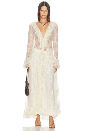 Ruffled Front Open Cape HEMANT AND NANDITA