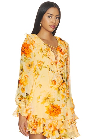 HEMANT AND NANDITA Ruffle Top in Yellow