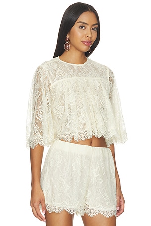 HEMANT AND NANDITA Ruffle Top in White. Size XXS. Also