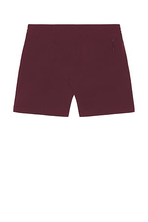Beyond Yoga Long Run 7 Unlined Short in Burgundy