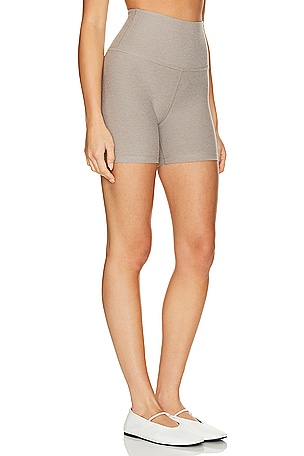 Beyond Yoga Keep Pace Biker Short in Taupe