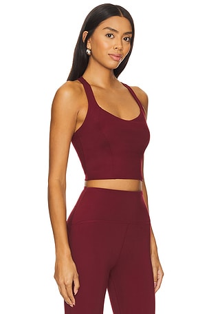 Beyond Yoga Powerbeyond Intensity Racerback Cropped Tank Top in Burgundy. Size XL. Also