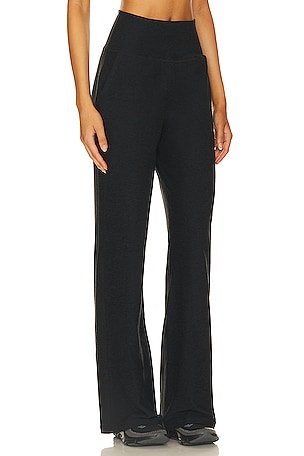 Beyond Yoga Easy Cropped Wide Leg Pant in Charcoal