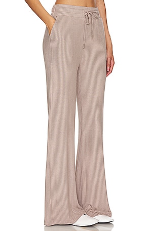 Beyond Yoga Well Traveled Wide Leg Pant in Taupe