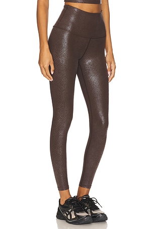 Beyond Yoga Power Shine High Waisted Midi Legging in Brown