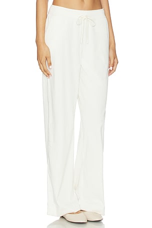 Beyond Yoga Breathe Easy Corduroy Wide Leg Pant in Cream