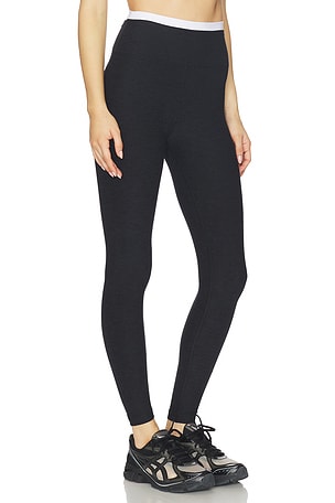 Beyond Yoga Spacedye Layered High Waisted Midi Legging in Black. Size XS. Also