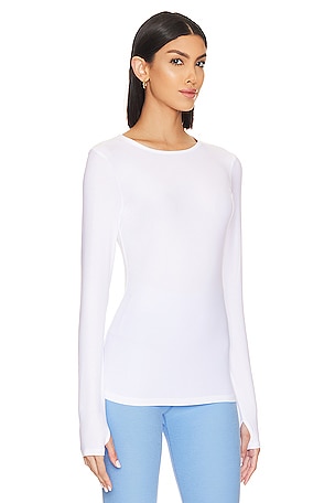 Beyond Yoga Classic Crew Pullover in White