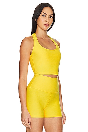 Beyond Yoga Spacedye Well Rounded Cropped Halter in Yellow