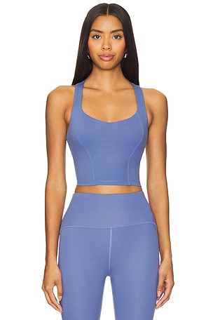 Beyond Yoga Powerbeyond Intensity Racer Cropped Tank Top in Blue