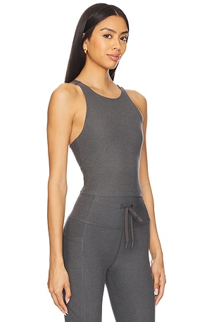 Beyond Yoga Spacedye Refocus Cropped Tank Top in Grey