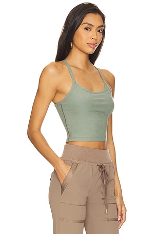 Beyond Yoga Space Dye Slim Racerback Cropped Tank Top in Sage