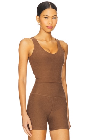 Beyond Yoga Spacedye Good Day Cropped Tank Top in Chocolate