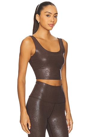 Beyond Yoga Power Shine Sport + Street Cropped Tank Top in Brown. Size XS. Also