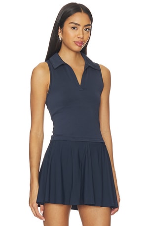 Beyond Yoga Sport Active Polo Tank Top in Navy