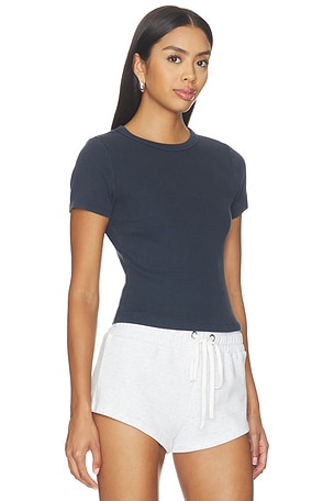 Beyond Yoga Rib Baby Tee in Navy