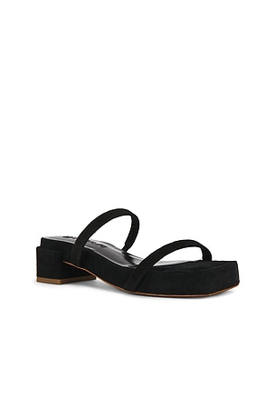 BY FAR Tanya Suede Sandal in Black