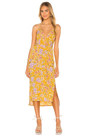 BCBGeneration Faux Wrap Midi Dress in Multi | REVOLVE