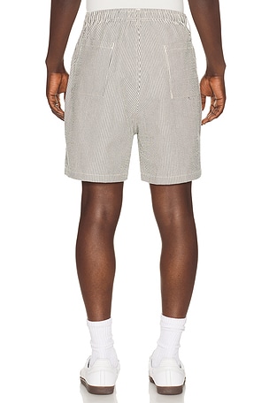 Bather Pinstripe Leisure Short in Blue. Size S. Also