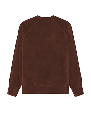 Bather Walnut Fleece Crewneck Sweater in Brown