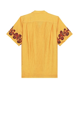 Bather Ochre Dizzy Boa Camp Shirt in Mustard