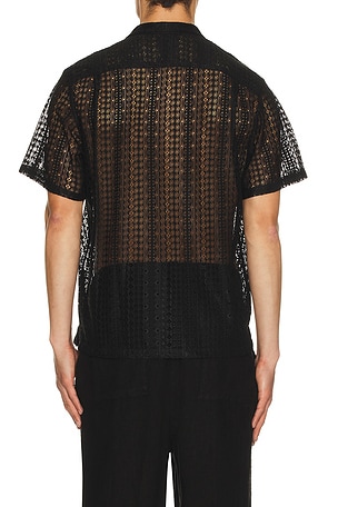 Bather Gonzo Lace Camp Shirt in Black