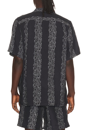Bather Black Fiesta Printed Camp Shirt in Black