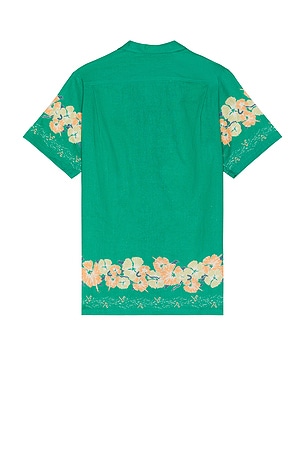 Bather Ornate Bloom Camp Shirt in Green