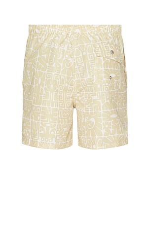 Bather Sand Wild Glyph Swim Trunks in Brown. Size XL/1X. Also