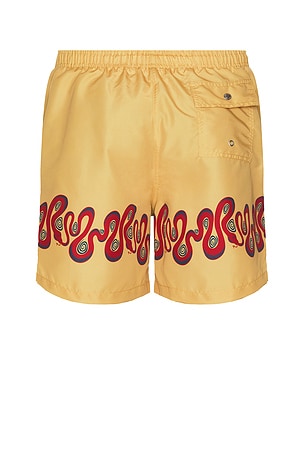 Bather Ochre Dizzy Boa Swim Trunks in Mustard