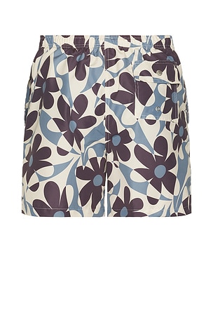 Bather Pastel Daisy Trip Swim Trunks in Blue. Size S. Also