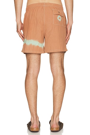 Bather Madder Blue Overdyed Swim Trunks in Multi