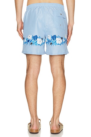 Bather Regatta Lawn Printed Swim Trunks in Blue