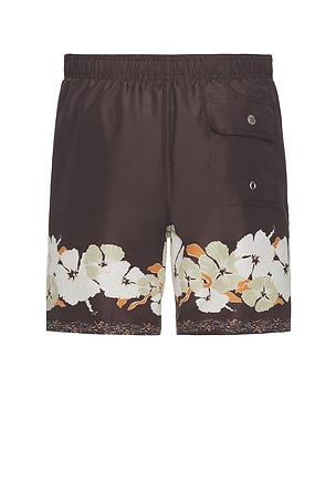 Bather Ornate Bloom Swim Trunk in Brown