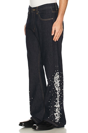 Embroidered Pearl Flared Trousers Birth Of Royal Child