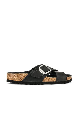 BIRKENSTOCK Siena Big Buckle Sandal in Black | REVOLVE