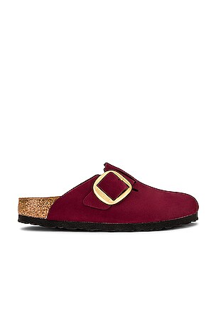 Birkenstock Boston Big Buckle マルーン 39 Boston Big Buckle Shearling Oiled Leather Cognac | BIRKENSTOCK