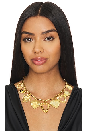 Brinker + Eliza Queen Of Hearts Necklace in Metallic Gold