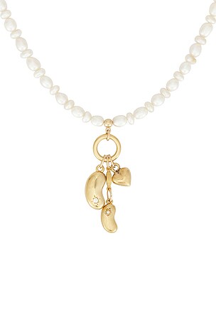 Brinker + Eliza Lucky Bean Necklace in Metallic Gold