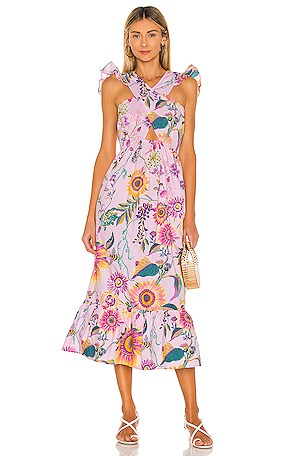 Banjanan Cecil Dress in Mid Summer Bumble Orchid Bouquet | REVOLVE