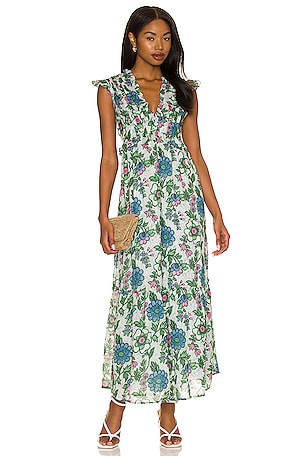 Banjanan Constance Dress in Freyja Flower White | REVOLVE