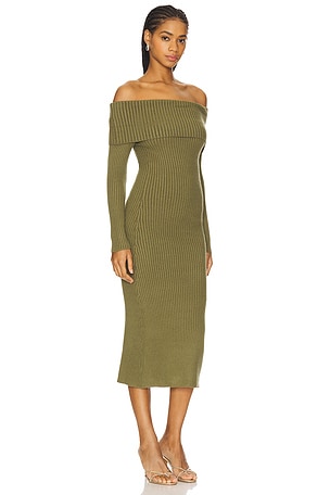 BLANKNYC Play Again Sweater Maxi Dress in Olive