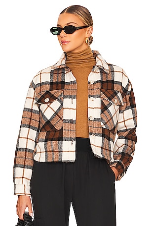 BLANKNYC Plaid Cropped Shacket in All The Best REVOLVE