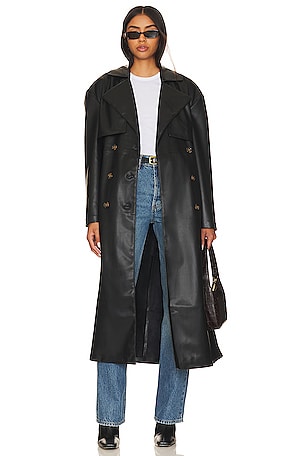 Faux Leather Trench Coat BLANKNYC