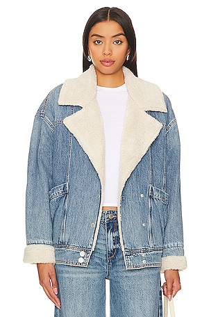 Generation Love Chase Denim Jacket with Knit Sleeves | Neiman Marcus