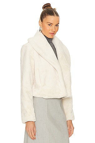 BLANKNYC Faux Fur Jacket in White