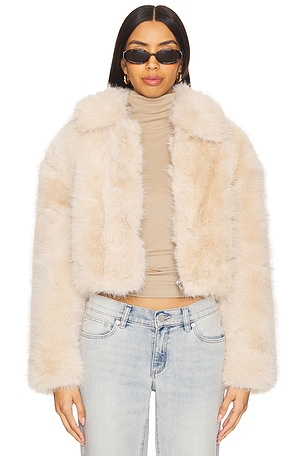 Crop Faux Fur Jacket BLANKNYC